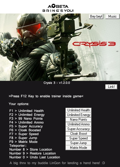 Скачать Трейнер к игре Crysis