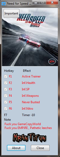 скачать need for speed rivals трейнер Poizn trainer cheat nfs most wanted 1 3 zip.